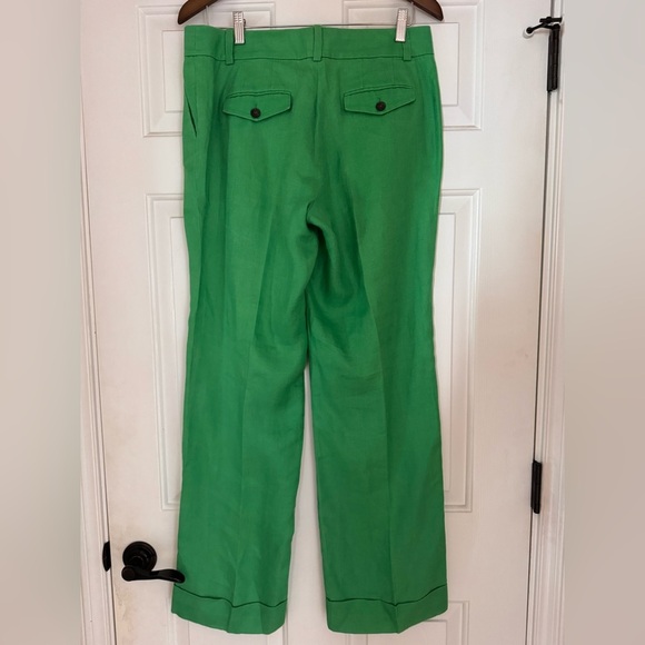 J. Crew Lush Green 100% Linen Trousers - Picture 5 of 6